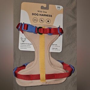 Wild One Tan Retro Colorblock Dog Harness (XS)